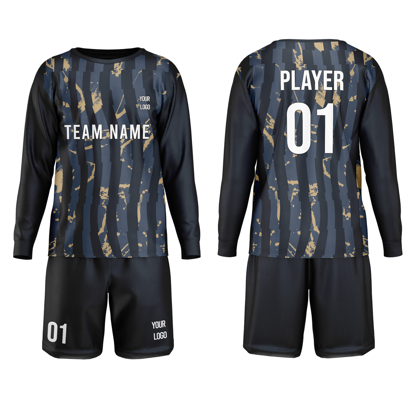 Custom Soccer Goalkeeper Uniform - Wave Stripe - Personalized Kit