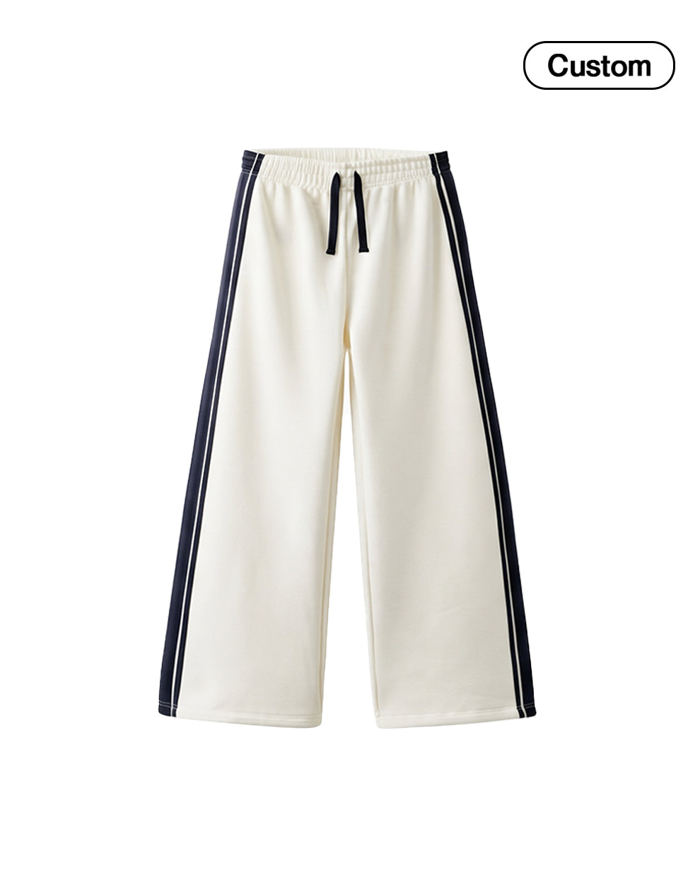 Custom Boys Wide Trouser - Black Vertical Stripes - Personalized