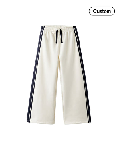 Custom Boys Wide Trouser - Black Vertical Stripes - Personalized