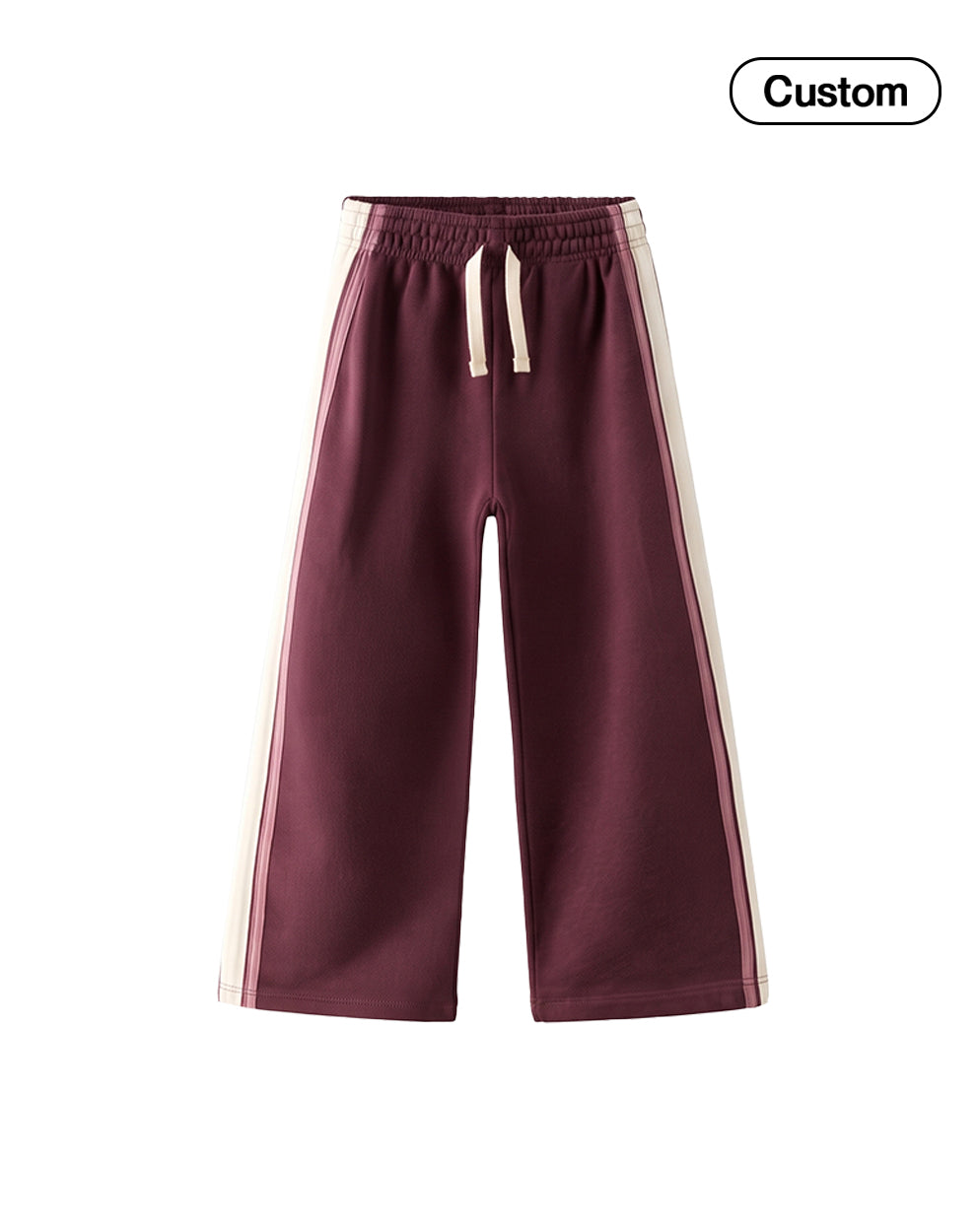 Custom Boys Wide Trouser - Cream Vertical Stripes - Personalized
