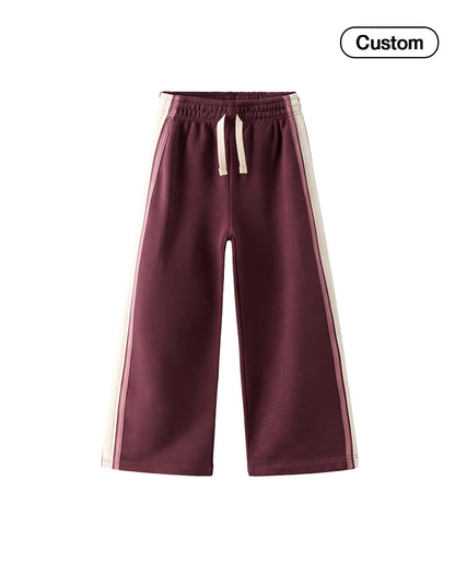 Custom Boys Wide Trouser - Cream Vertical Stripes - Personalized