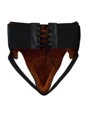 TAURUS Groin Guard – High-Quality Genuine Leather, Lace Closure, and Plastic Cup for Safety and Protection